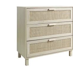 Commode Kanna 3 tiroirs cannage rotin L.80 x P.40 x H.80 cm