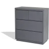 Commode Luminosa gris anthracite 4 tiroirs