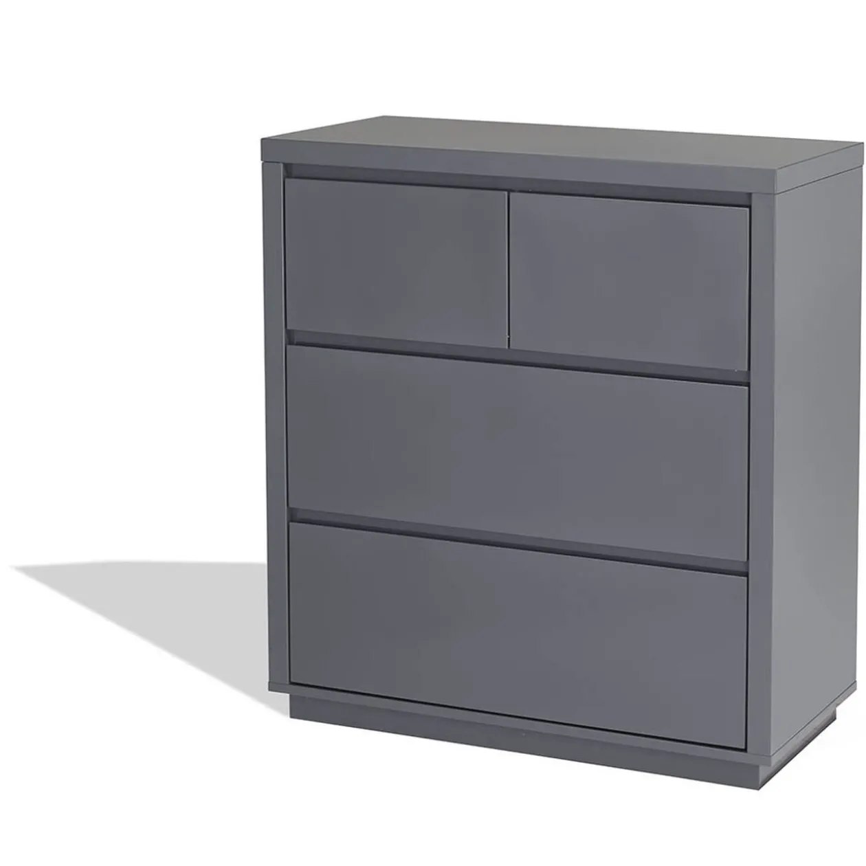 Commode Luminosa gris anthracite 4 tiroirs