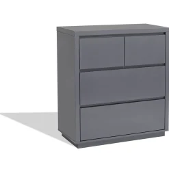 Commode Luminosa gris anthracite 4 tiroirs
