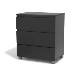 Commode Utah noire 3 tiroirs