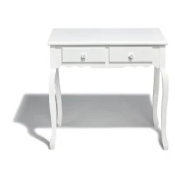 Console blanche Iris esprit romantique 2 tiroirs