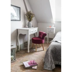 Console blanche Iris esprit romantique 2 tiroirs