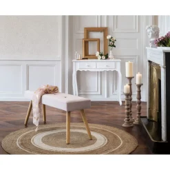 Console blanche Iris esprit romantique 2 tiroirs