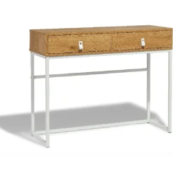 Console Boston blanche et bois clair