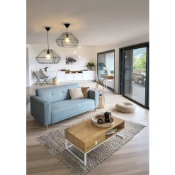 Console Boston blanche et bois clair