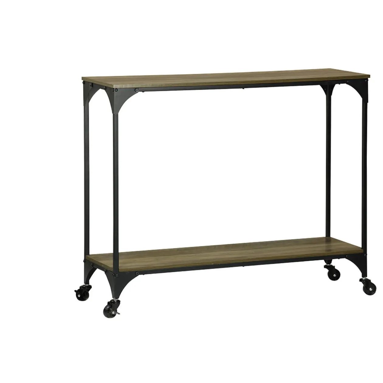 Console Detroit bois métal noir et marron 80x30xH72 cm