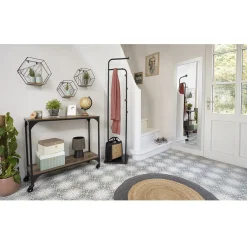 Console Detroit bois métal noir et marron 80x30xH72 cm