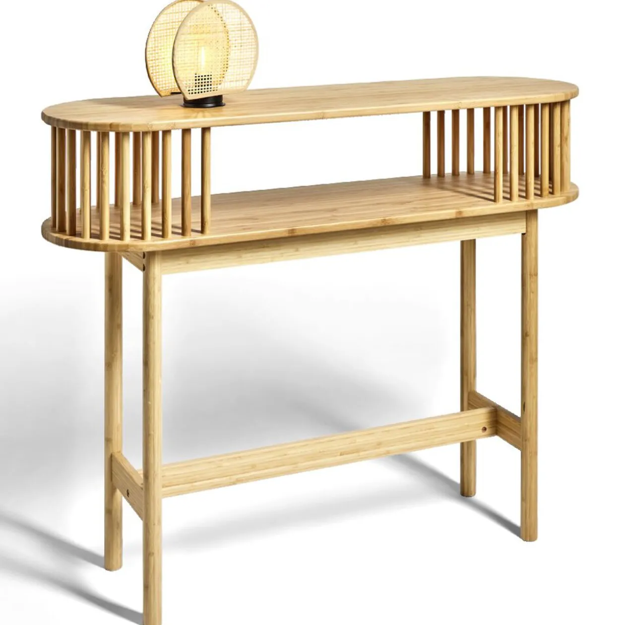 Console Gaïa bambou naturel - L100xP30xH80 cm