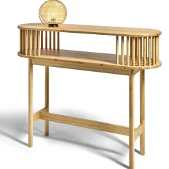 Console Gaïa bambou naturel - L100xP30xH80 cm