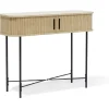 Console Grège bois naturel et noir - L100xP35xH80 cm