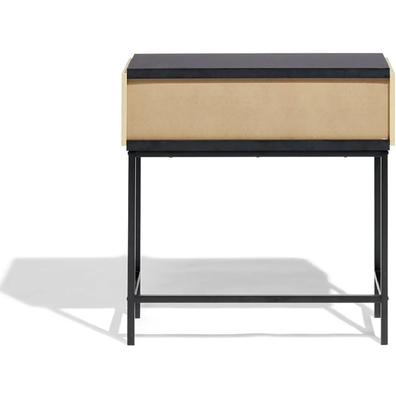 Console Markus bois naturel et acier noir 80x30x80cm