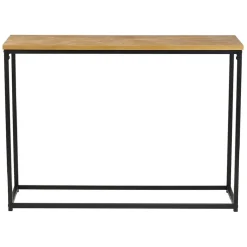 Console motif chevrons naturel et pieds noirs