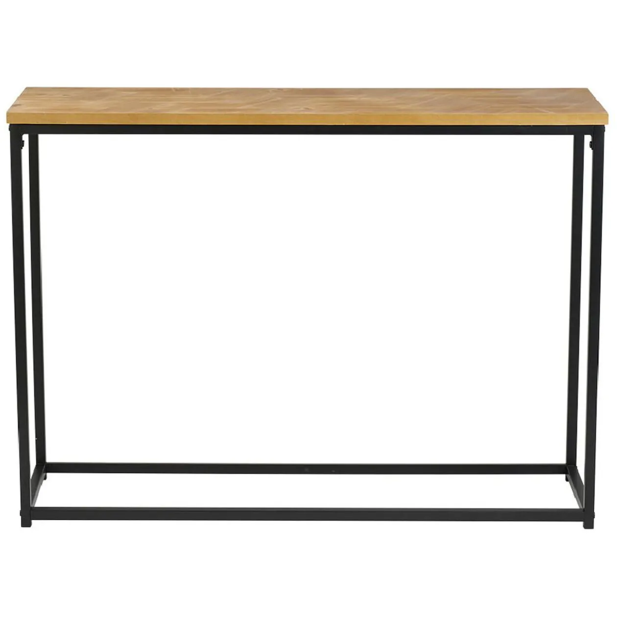 Console motif chevrons naturel et pieds noirs