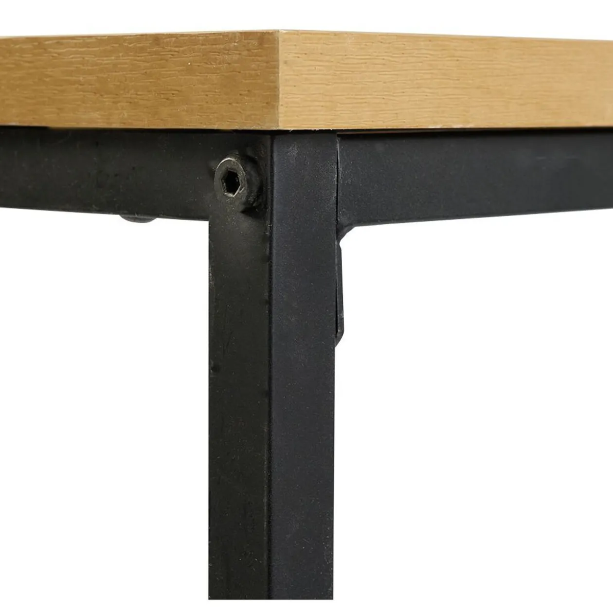 Console motif chevrons naturel et pieds noirs