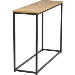 Console motif chevrons naturel et pieds noirs