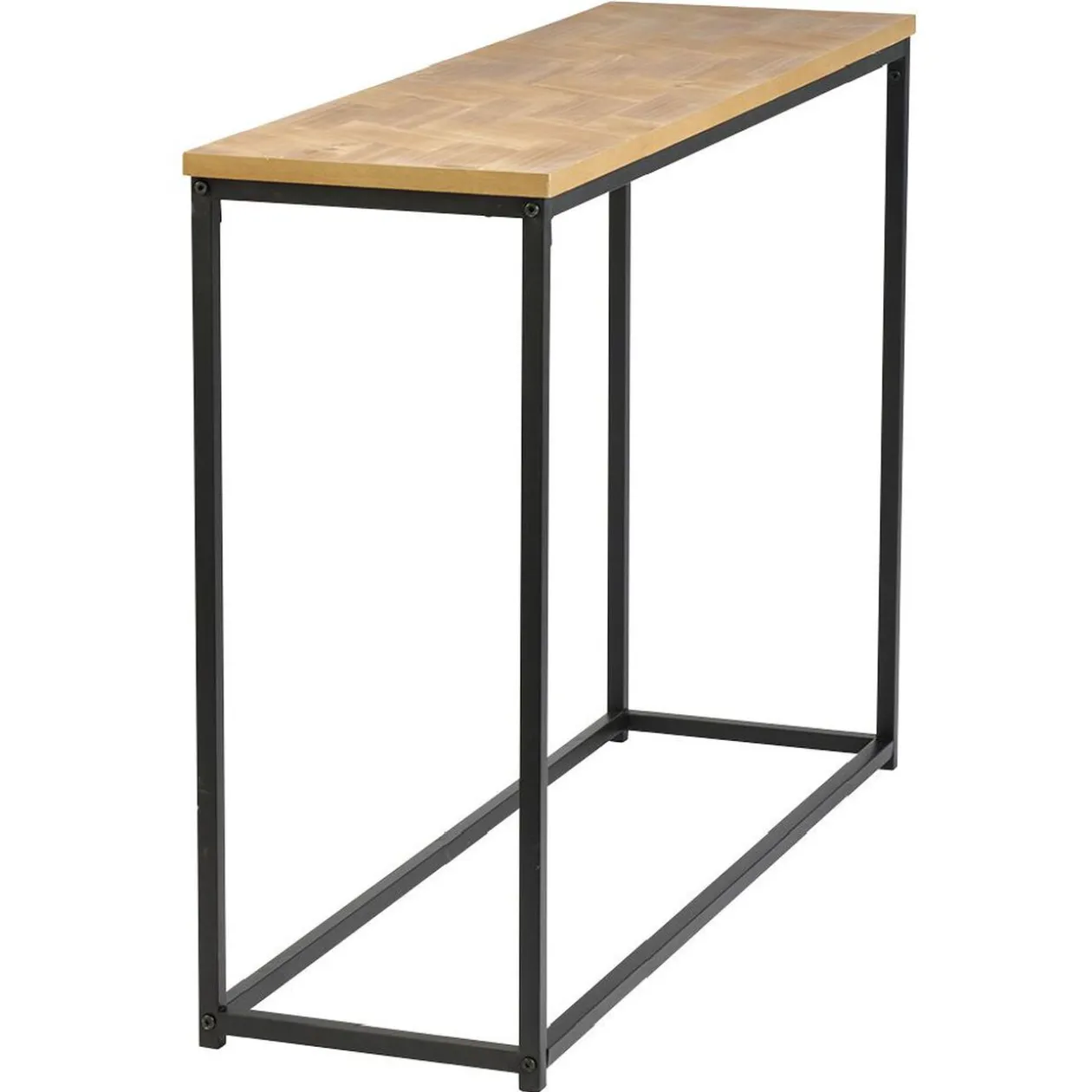 Console motif chevrons naturel et pieds noirs