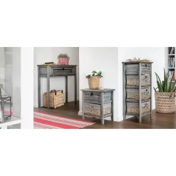 Console Saint Malo gris anthracite 1 tiroir