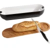 Corbeille 3 en 1 boîte à pain avec planche bambou et couteau
