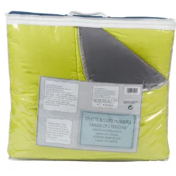 Couette 1 place bicolore vert anis et gris