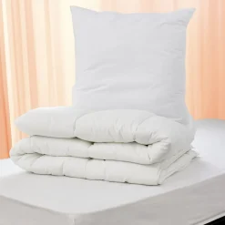 Couette caline polyester blanc 1 place 140x200cm