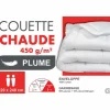 Couette chaude 220x240 cm en plumes 450 g/m²