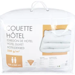 Couette hôtel tempérée embossée blanc uni 2 personnes