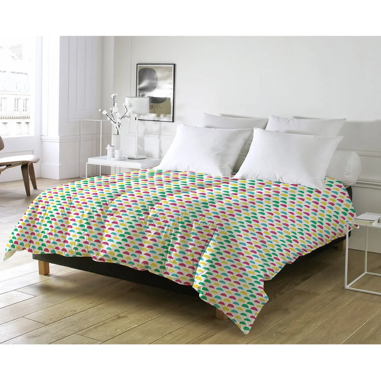 Couette imprimée demi-cercles colorés 250 gr/m², 240x220 cm