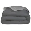 Couette légère 2 personnes bicolore gris 220x240cm