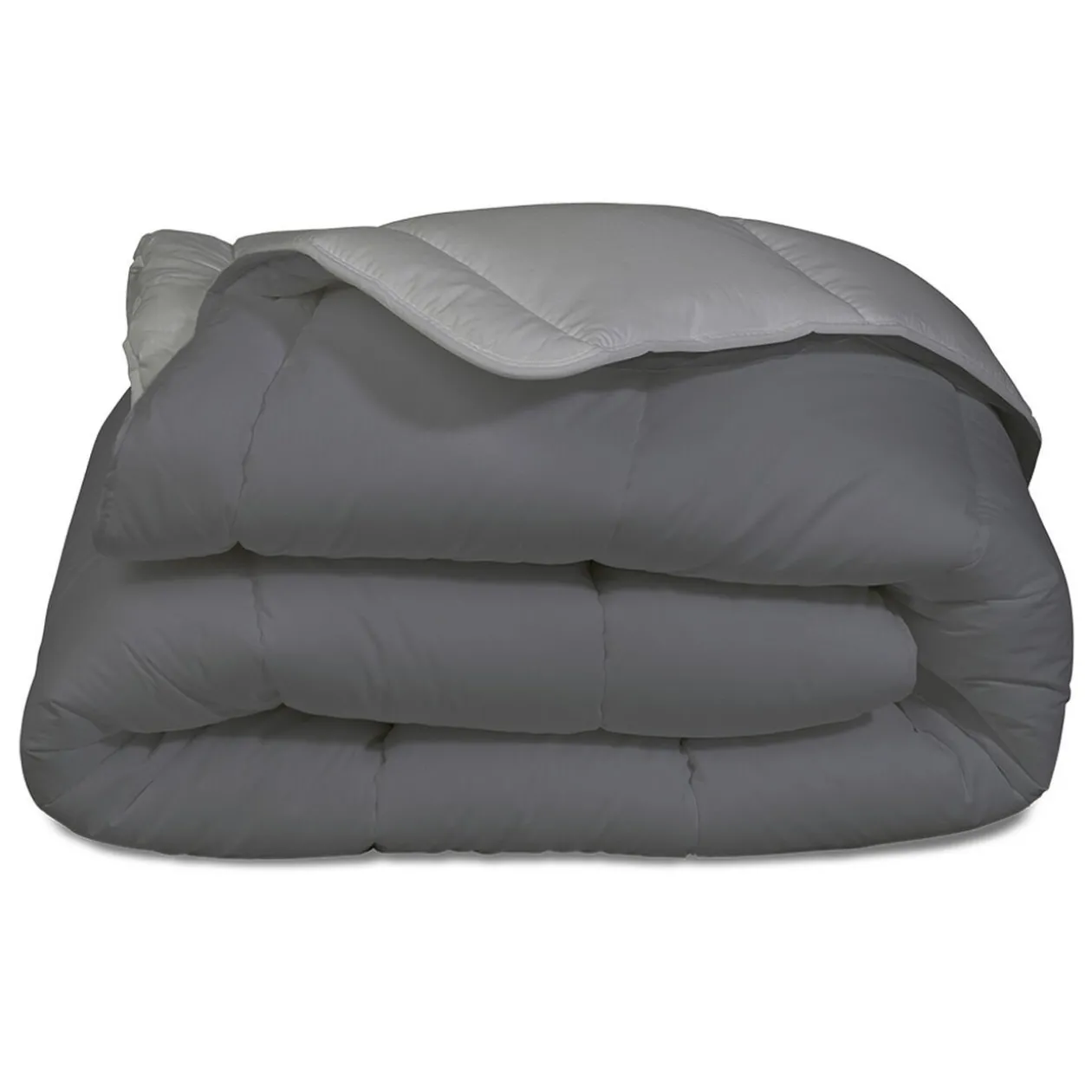 Couette légère 2 personnes bicolore gris 220x240cm