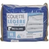 Couette légère microfibre réversible bleu gris 220x240 cm