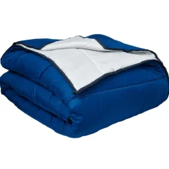 Couette légère microfibre réversible bleu gris 220x240 cm