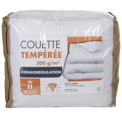 Couette tempérée thermorégulatrice 300 g/m², 260x240 cm