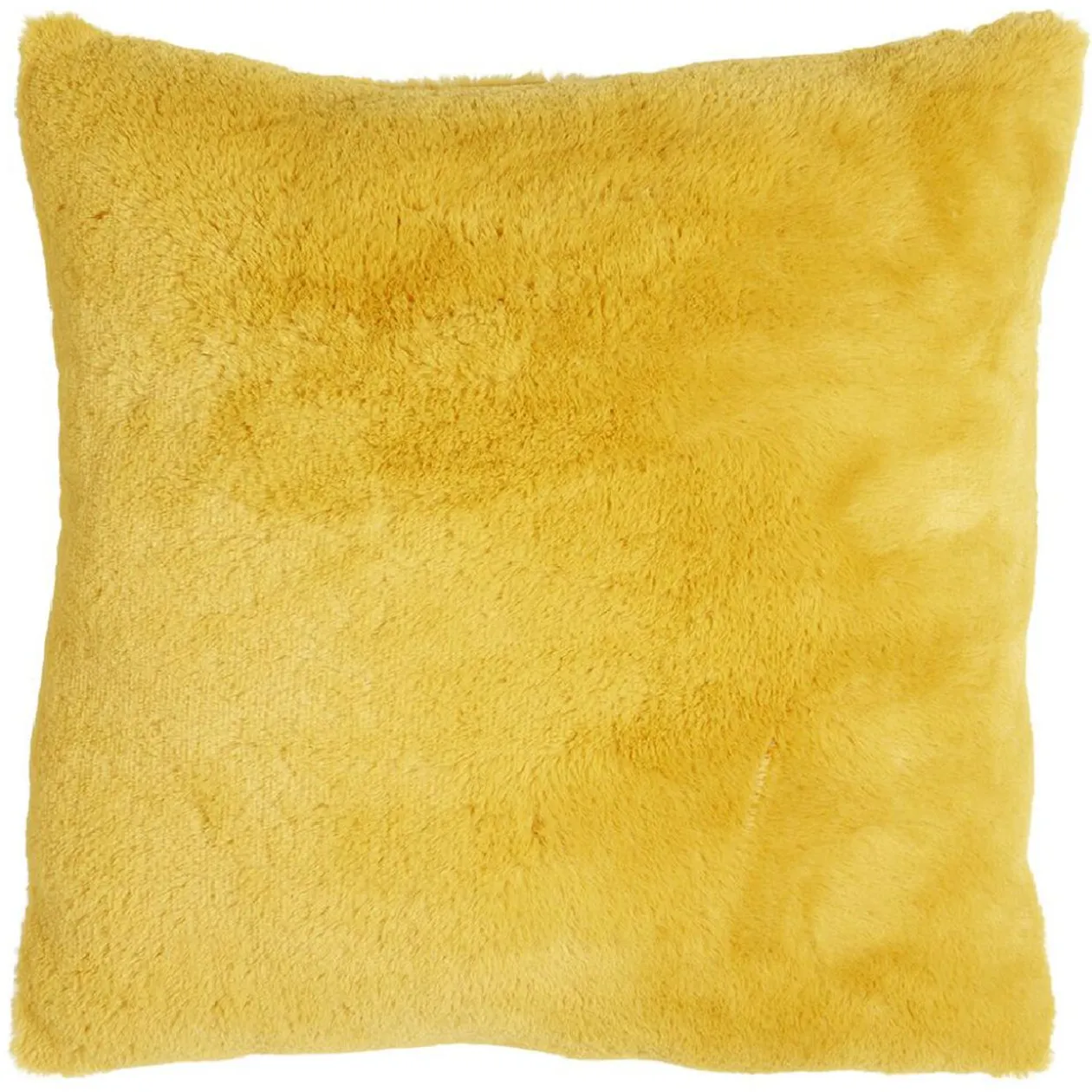 Coussin 1 face fourrure synthétique 1 face polyester uni 40x40 cm