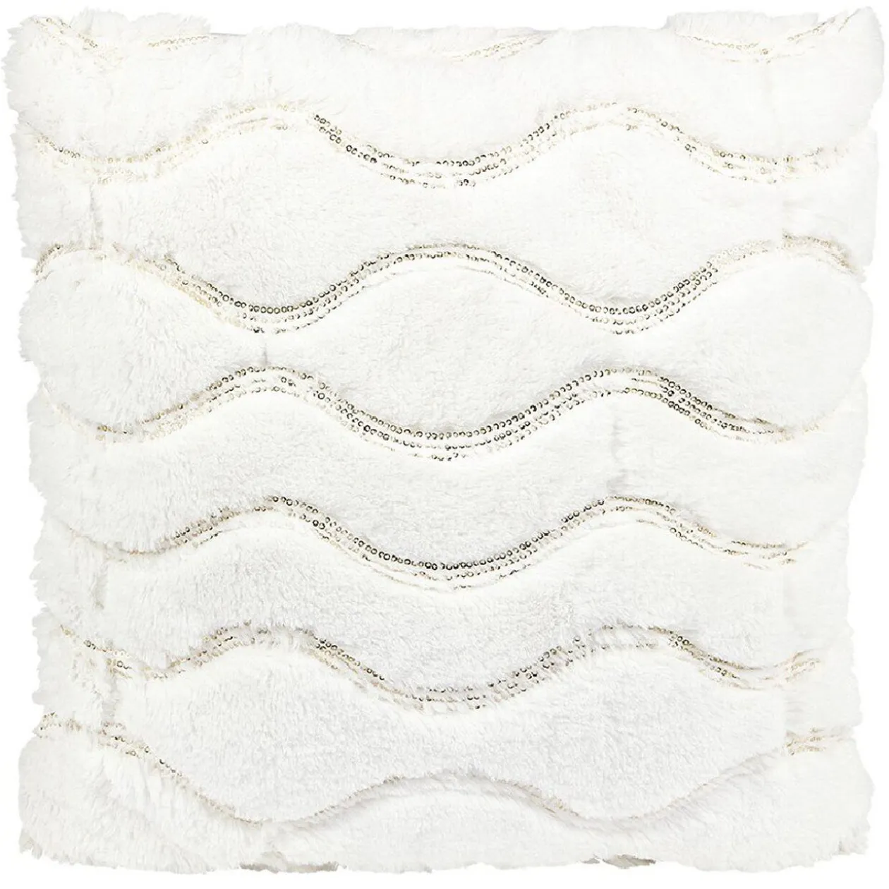 Coussin à fourrure et sequins