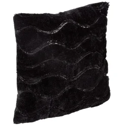 Coussin à fourrure et sequins