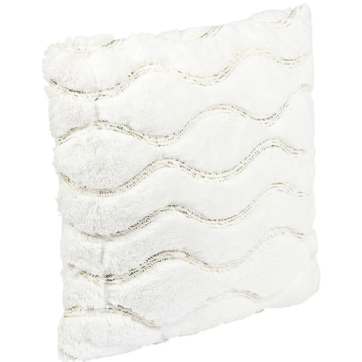 Coussin à fourrure et sequins