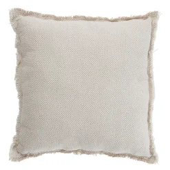 Coussin à franges carré beige