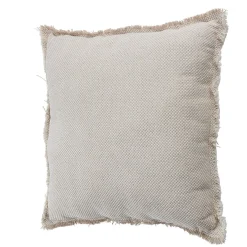 Coussin à franges carré beige