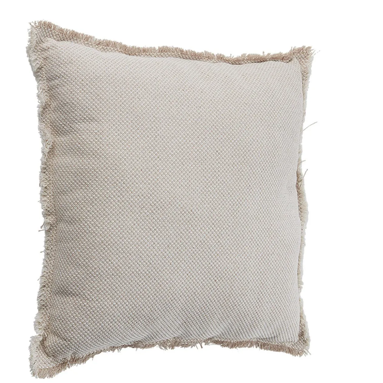Coussin à franges carré beige