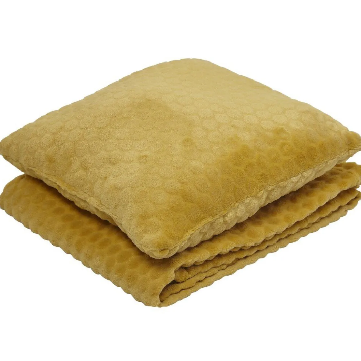 Coussin + plaid motif embossé