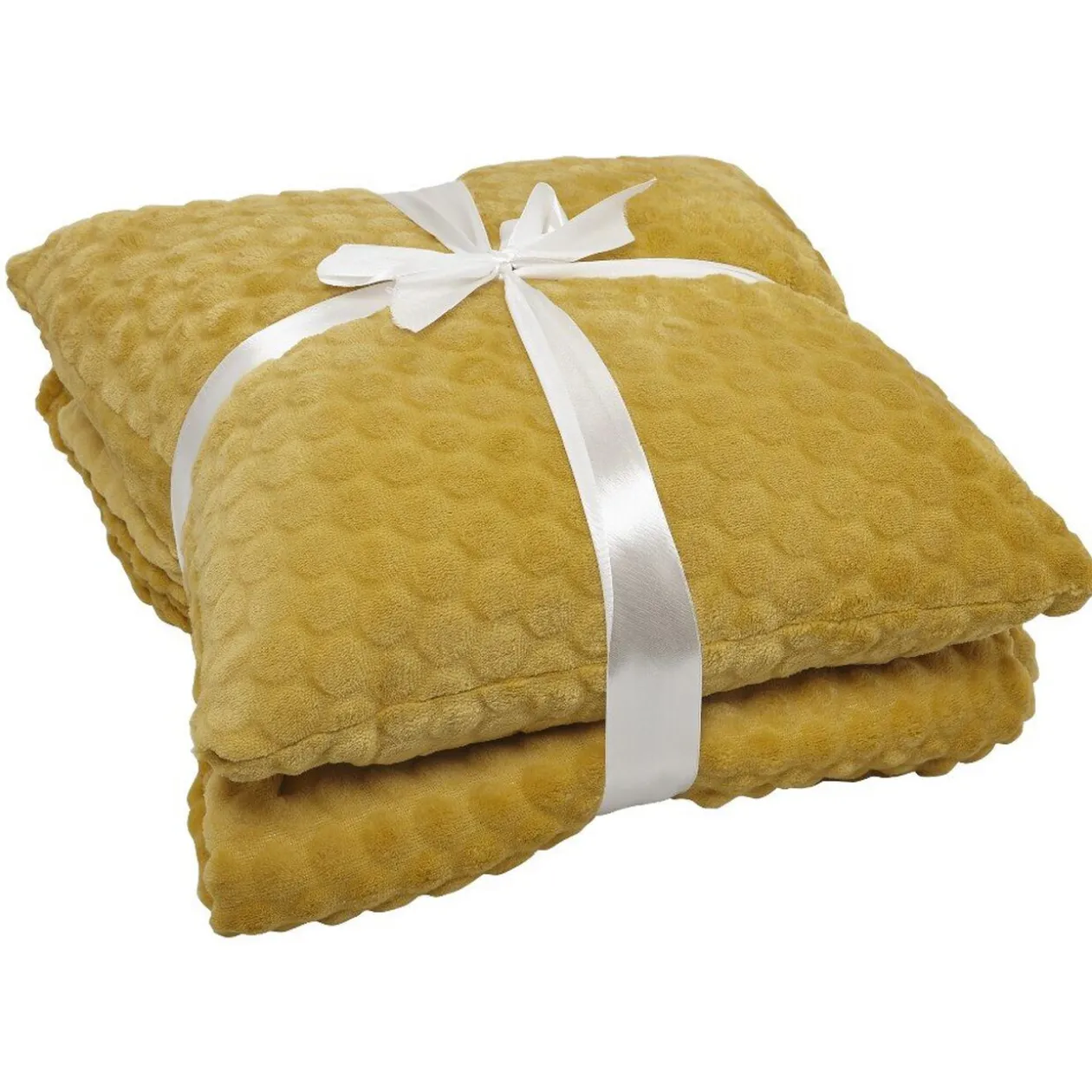 Coussin + plaid motif embossé