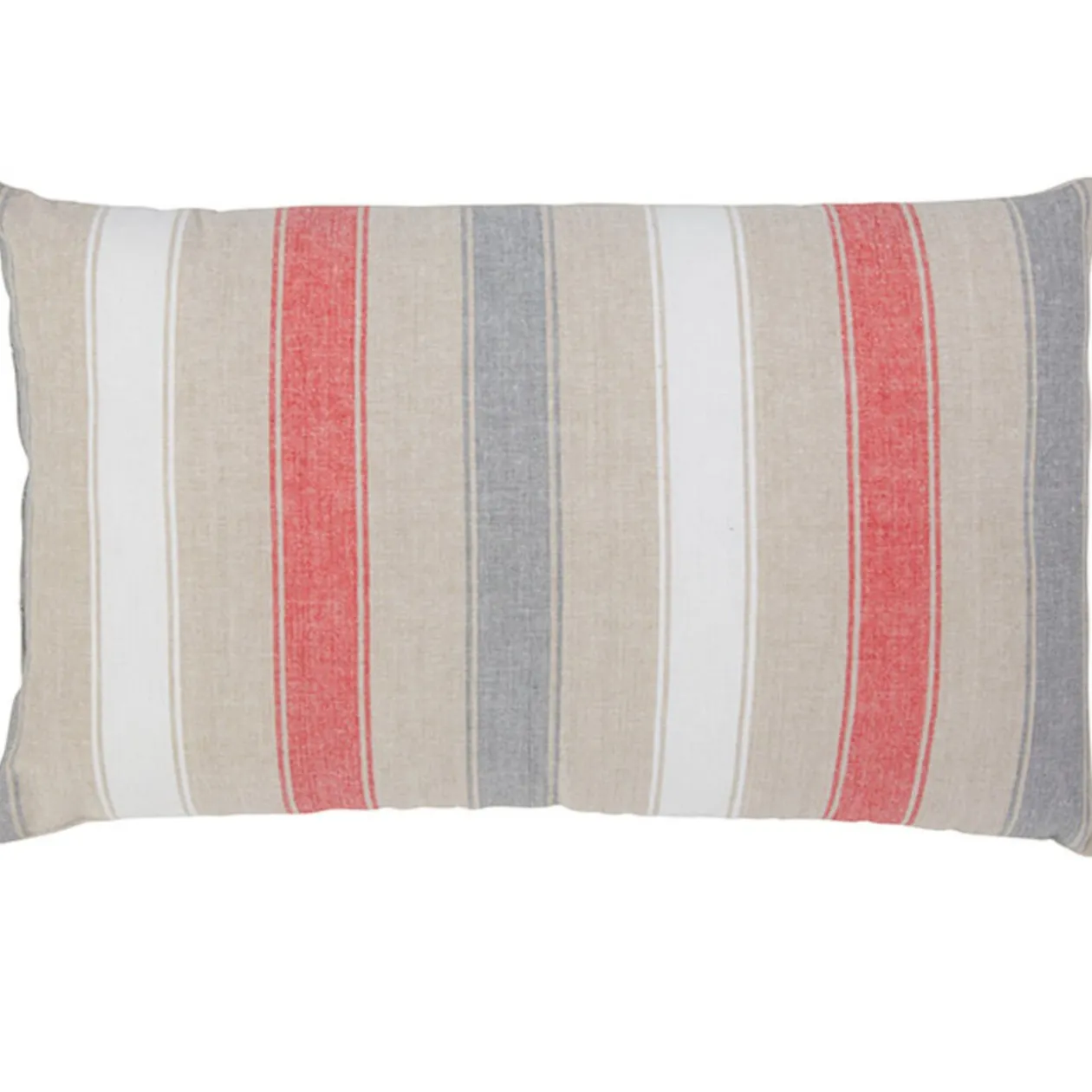 Coussin beige à rayures