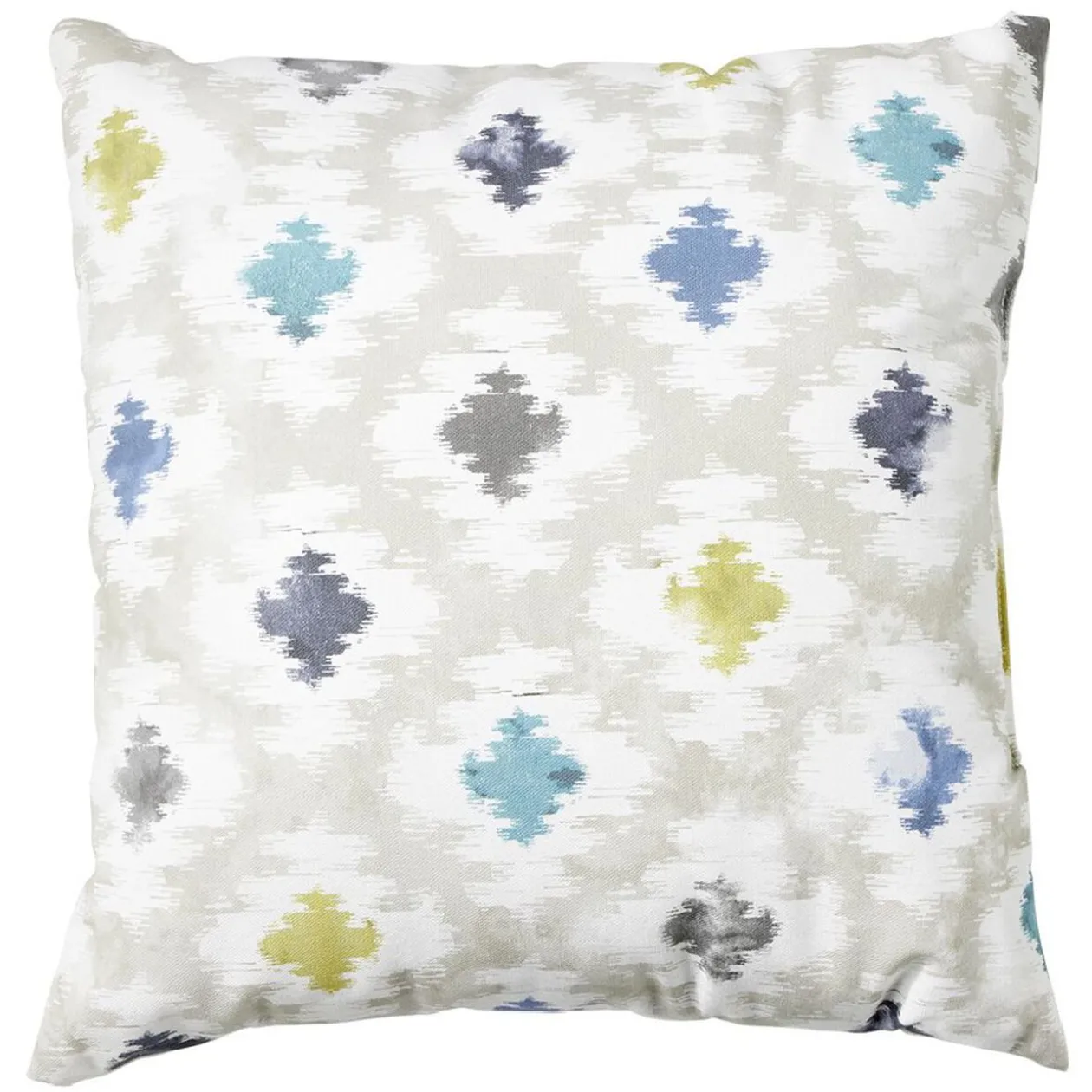 Coussin biface uni et imprimé géométrique 45x45cm