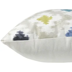 Coussin biface uni et imprimé géométrique 45x45cm