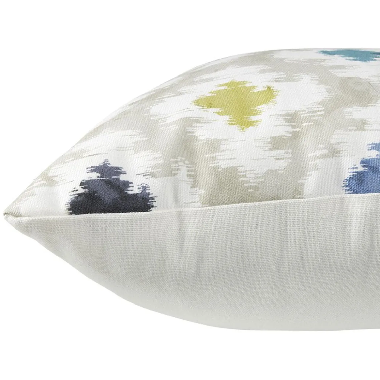 Coussin biface uni et imprimé géométrique 45x45cm