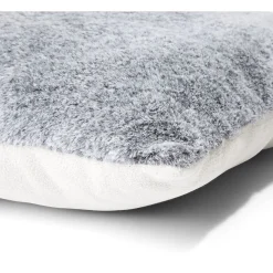 Coussin carré 1 face imitation fourrure beige 45x45cm