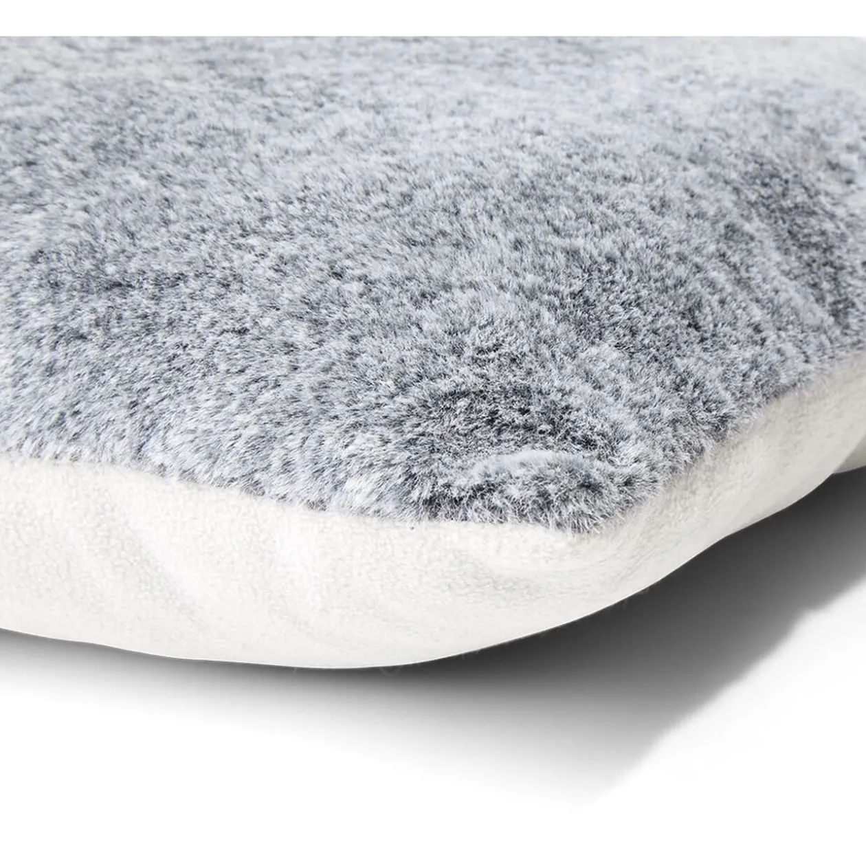 Coussin carré 1 face imitation fourrure beige 45x45cm