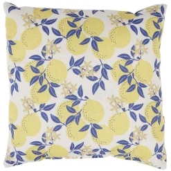 Coussin carré bayadère ou motif citron 40x40cm