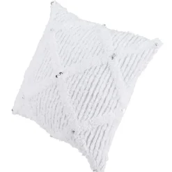 Coussin carré coton blanc à sequins Serenity
